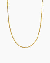 Box Chain Necklace in Brushed 18K Yellow Gold, 2.7mm